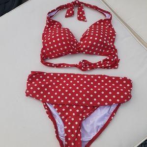 Ann Taylor red polka dot bikini Size Med 6 - 8 New